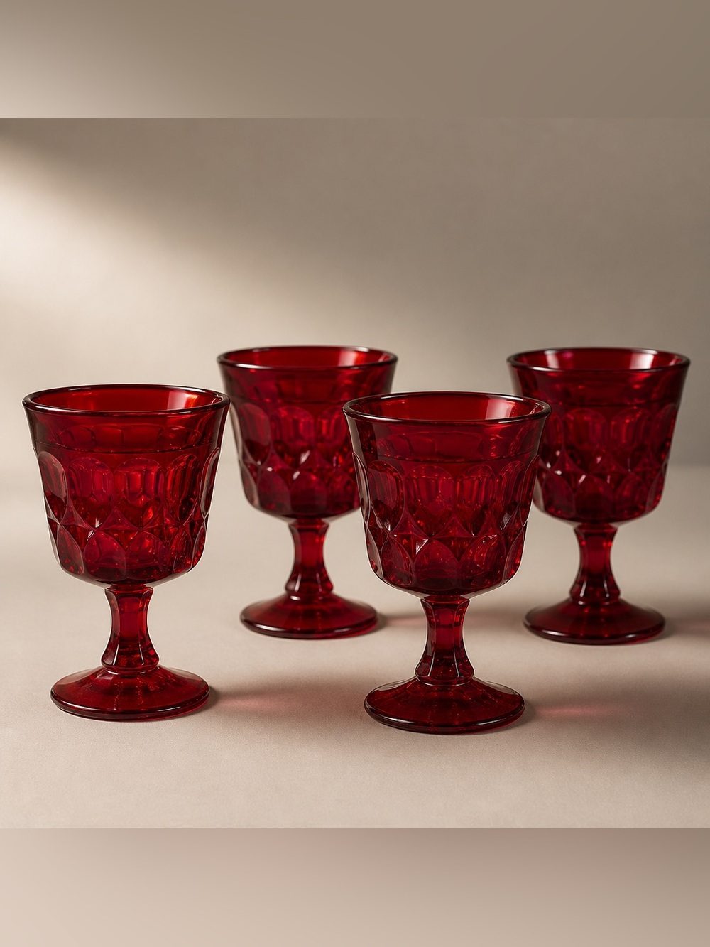 Noritake Perspective-Ruby Red Set of 4 wine Glasses